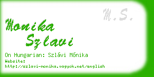 monika szlavi business card