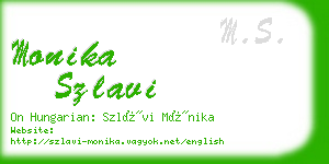 monika szlavi business card